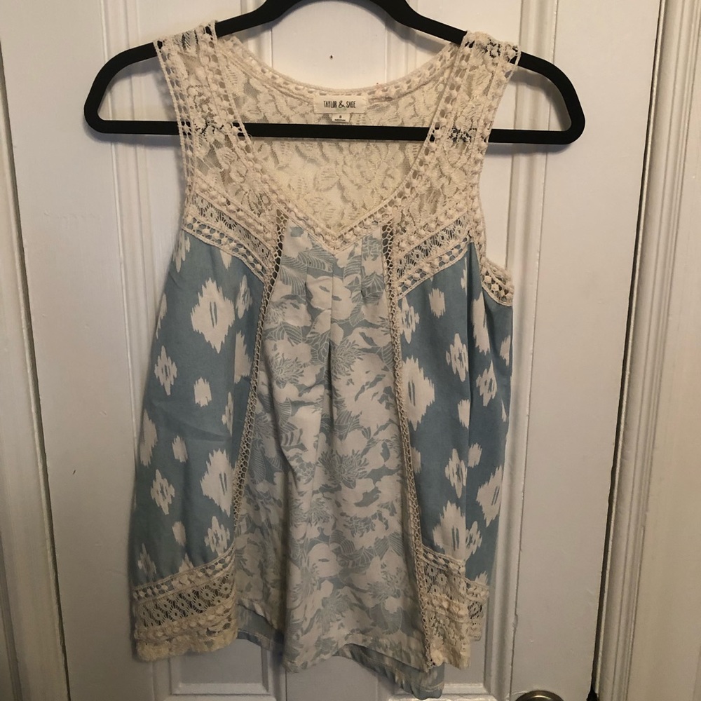 Blue & White tank top